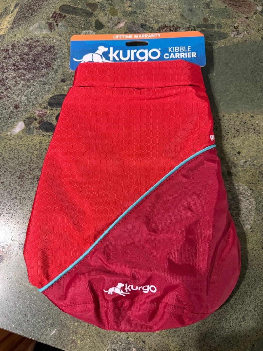 Kurgo Red Kibble Carrier with Teal Trim